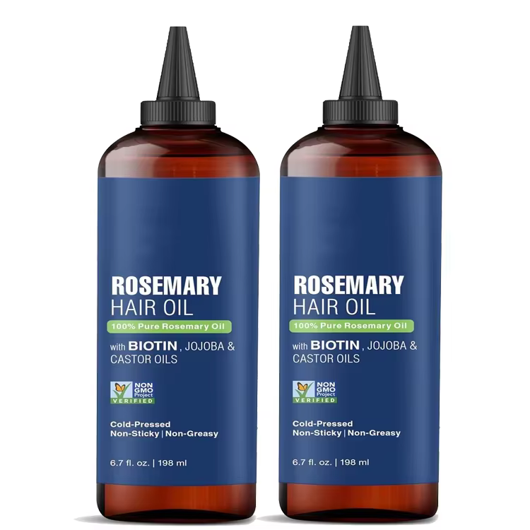 FDA OEM 100% Pure Rosemary Oil for Scalp Health Hair Growth Oil Infused with Jojoba Castor Oil Nourishing Volumizing Hair Serum