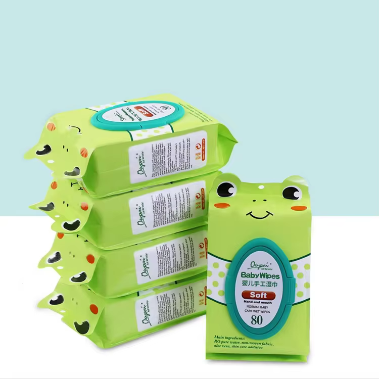 Private Label Eco Friendly Cotton Disposable Wipes for Baby 99% Water Soft Baby Hands Mouth Cleaning Wet Wipes