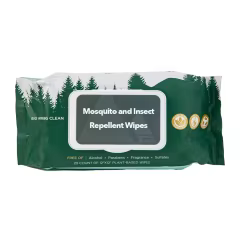 Private Label Bug Wipes Repellent 100% Biodegradable Plant Based Bamboo Mosquito Repellent Camping Bug Insect Repellent Wipes