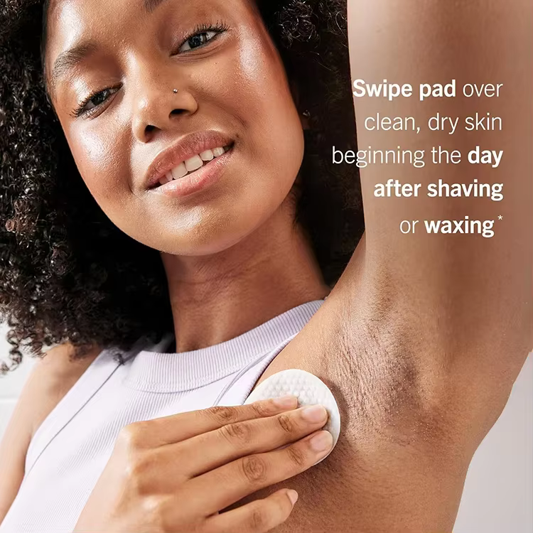 Compostable Ingrown Hair Pads Aftershave Treatment Wipes Help Prevent Razor Bumps for Men Women Exfoliate Underarms Bikini Area