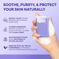 OEM Body&Face Wash Antifungal Soap Bar with Tea Tree Oil Lavender Oil Soothing Care & Relief of Itchy for Ringworm Jock Itch