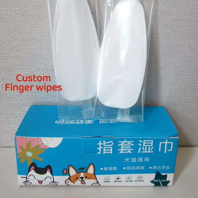 Non Woven Fabric Manufacturer Multifunctional Finger Wipes Pet's Ears Teeth Deep Gentle Cleaning Wipes for Dog Cat