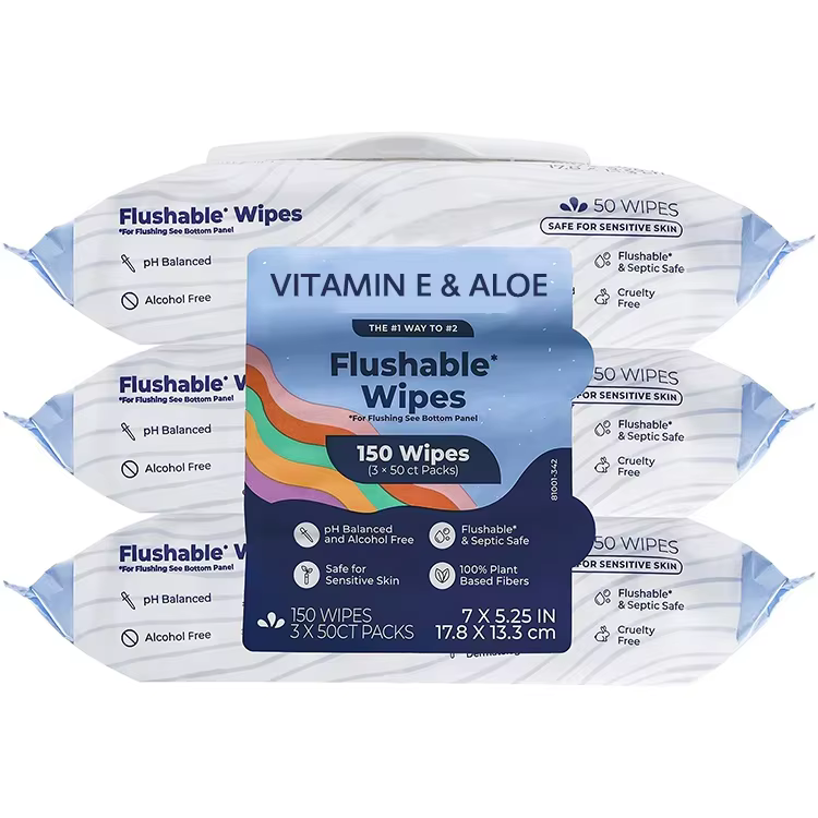 GMP Private Label Adult Wet Wipes for Personal Cleansing Alcohol Free Flushable Cleaning Wipes for Sensitive Skin