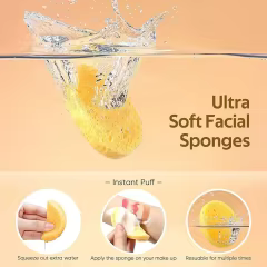 Private Label Natural Compressed Cellulose Cosmetic Spa Soap Sponges for Facial Bath Cleansing Exfoliating Dead Skin Cells