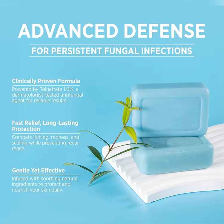 OEM Antifungal Tea Tree Soap with Aloe Coconut Oil Medicated Bar Soap Skin Fungus Treatment for Jock Itch & Ringworm