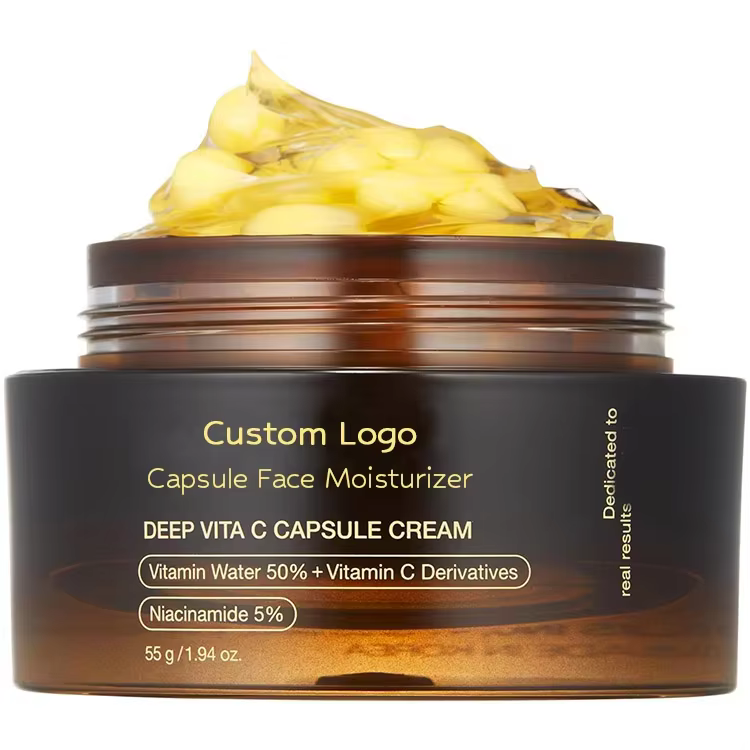 FDA Facility Deep Vitamin C Golden Capsule Face Moisturizer Liposome Capsules for Wrinkles Skin Radiance Glow Hydration