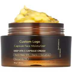 FDA Facility Deep Vitamin C Golden Capsule Face Moisturizer Liposome Capsules for Wrinkles Skin Radiance Glow Hydration