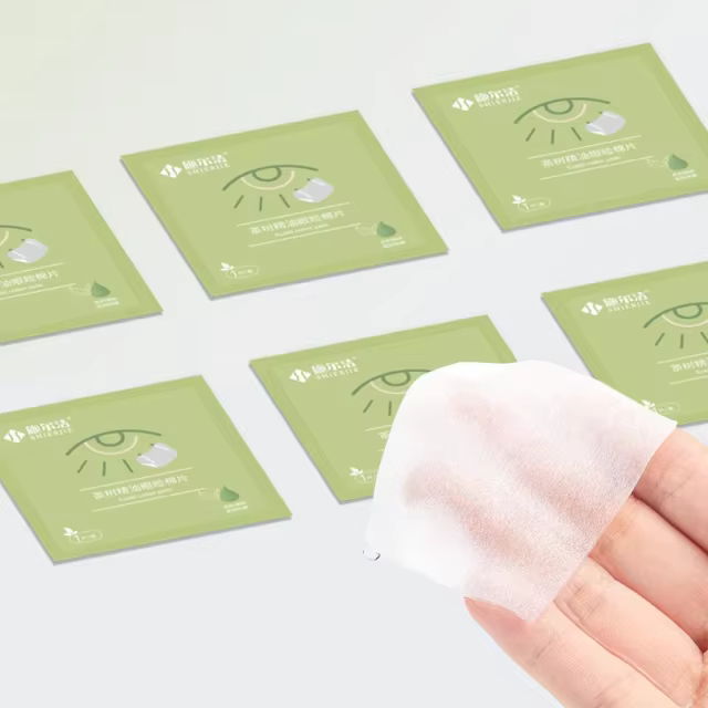 Private Label Natural Tea Tree Eyelid Cleaning Wipes Calm Eyelid Wipes for Dry, Red, Itchy, Swollen,Irritated Eyes