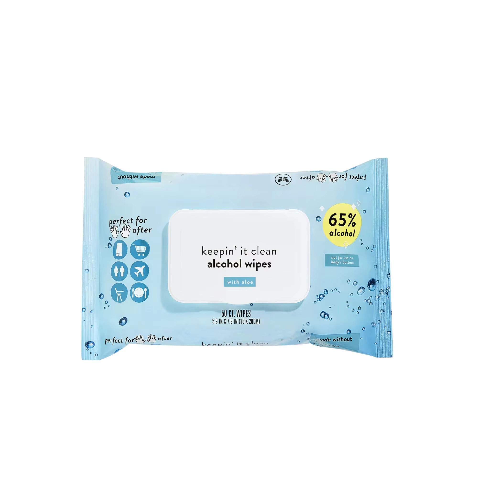 Customized 65% Alcohol Aloe Cleaning Wet Wipes for Outdoor Traveling on the Go Hygiene Disinfecting Wipe