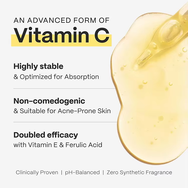 Private Label Anti Aging Wrinkles Face Serum with Vitamin C Hyaluronic Acid Vitamin E Brightening Vitamin C Serum for Face