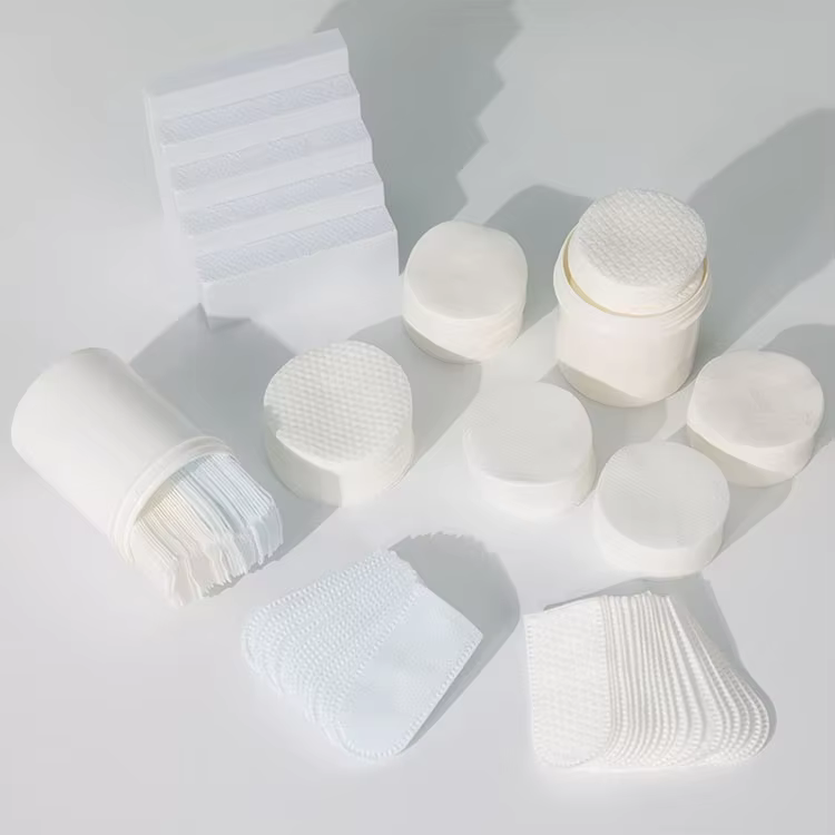 Custom Cosmetic Dry Wipe Factory Round Thick Cotton Face Pads Exfoliating Soft No Lint Double Sided Dry Toner Pads