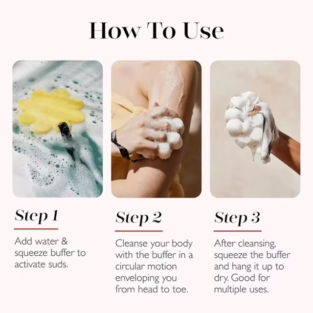 Private Label Body Wash Soap Sponge with Sea Salt Essence Oil for Daily Cleansing Buff Puff Style Bath Scrubber