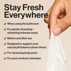 Private Label Feminine Wipes for Women pH Balanced Soft Gentle Soothing Flushable Personal Hygiene Wipes for Travel