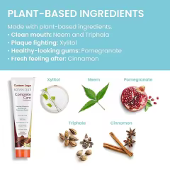FDA OEM Premium Botanique Oral Care Toothpaste Herbal Cinnamon Flavor Freshens Breath Natural Teeth Whitening Toothpaste