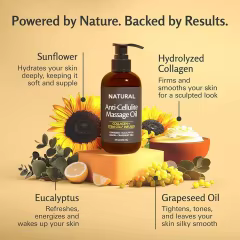 OEM Firming Body Massage Oil with Collagen Stem Cell Anti Cellulite Refreshing Aromatherapy Body Oil for Legs & Full Body
