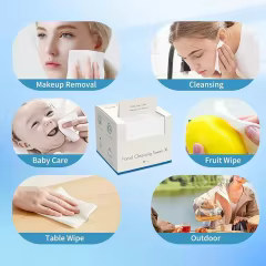 100% USDA Biobased Dry Wipe Manufacturer Biodegradable Facial Viscose Cleansing Towel Wipes Private Label