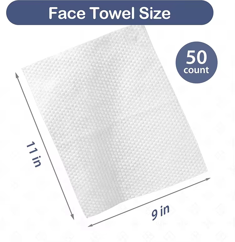 100% USDA Biobased Disposable Face Towelette Biodegradable Makeup Remover Dry Wipes Facial Towels Wash Cloth for Sensitive Skin