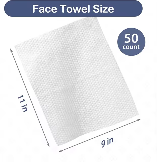 100% USDA Biobased Disposable Face Towelette Biodegradable Makeup Remover Dry Wipes Facial Towels Wash Cloth for Sensitive Skin