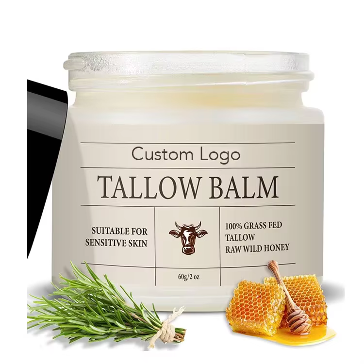 OEM All-Natural Moisturizer for Face Body Hands Hydrating Grass-Fed Purified Beef Tallow and Honey Balm for Sensitive Skin
