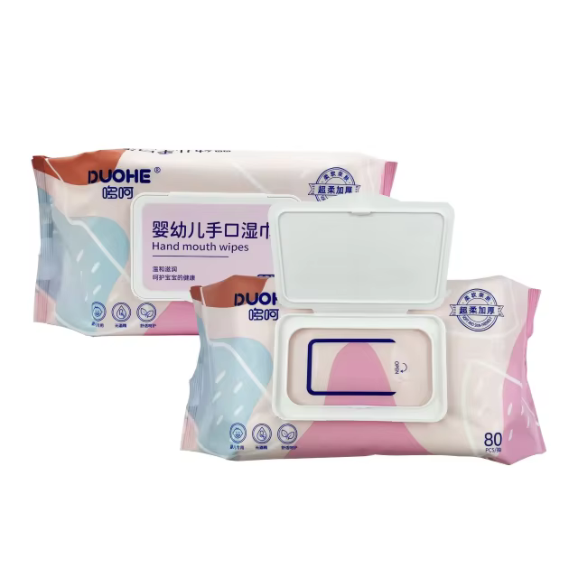 Private Label Eco Friendly Cotton Disposable Wipes for Baby 99% Water Soft Baby Hands Mouth Cleaning Wet Wipes