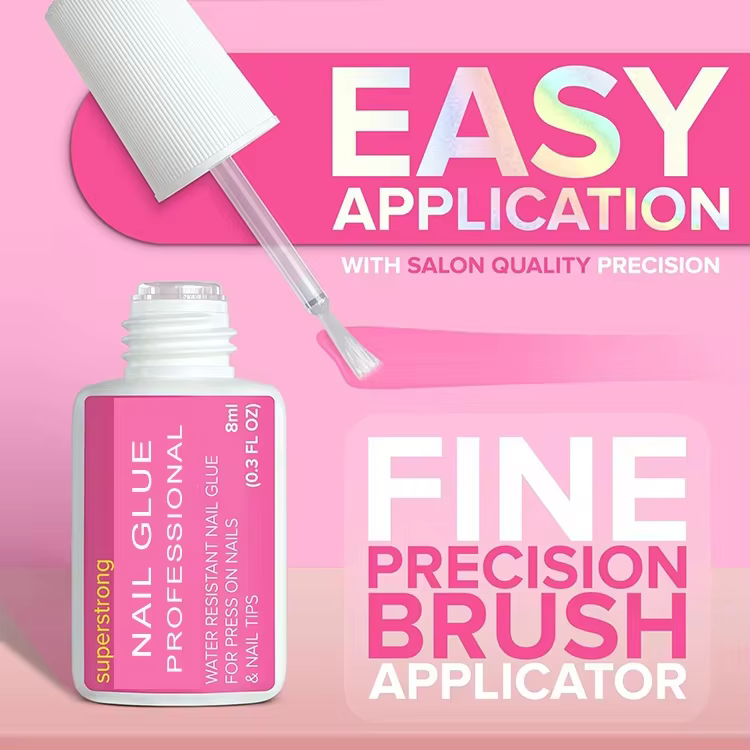 Private Label Super Strong Nail Glue for Press on Nails, Nail Tips & Acrylic Fake Nails Fast Dry and Long Lasting Nail Glue