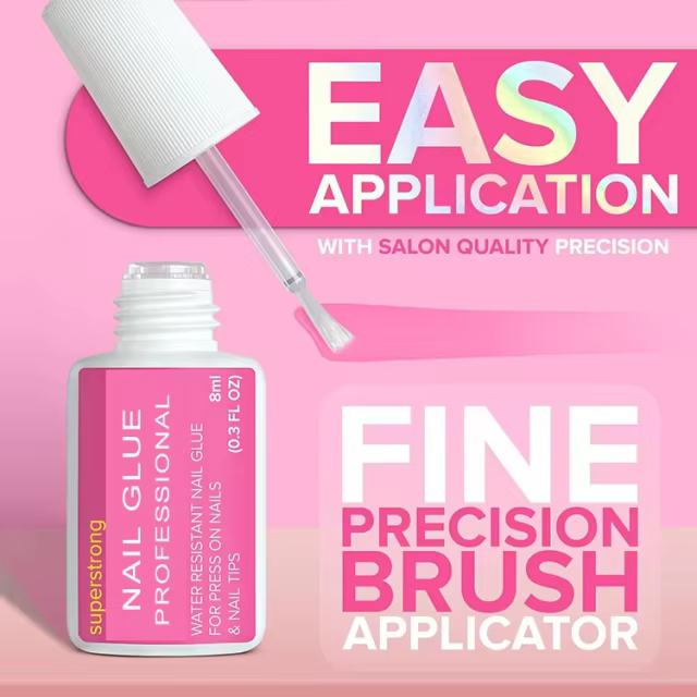 Private Label Super Strong Nail Glue for Press on Nails, Nail Tips & Acrylic Fake Nails Fast Dry and Long Lasting Nail Glue