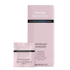 Custom Adults Organic Cotton Refresh Deodorant Wipes Individually Wrapped Wet Wipes for Women Men's Body Face Armpits