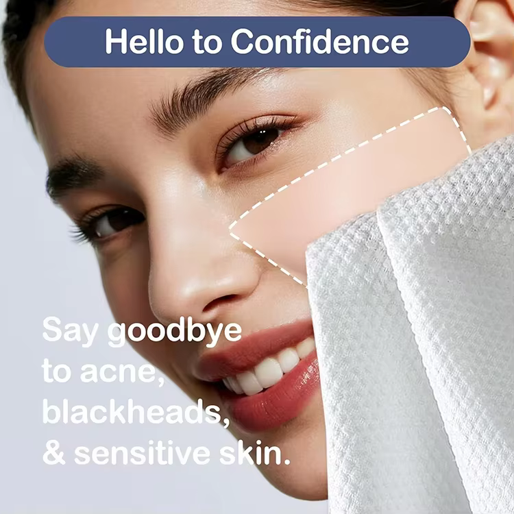 100% USDA Biobased Disposable Clean Face Towel XL Size Lint-Free Dry Wipes for Sensitive Skin Makeup Removal & Skincare