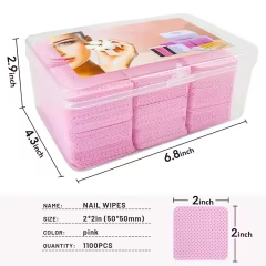 Wholesale Custom Super Absorbent Dry Nail Polish Remover Pads Wipes Lint Free Wipes Cleaning Wipes Nail Salon Supplies