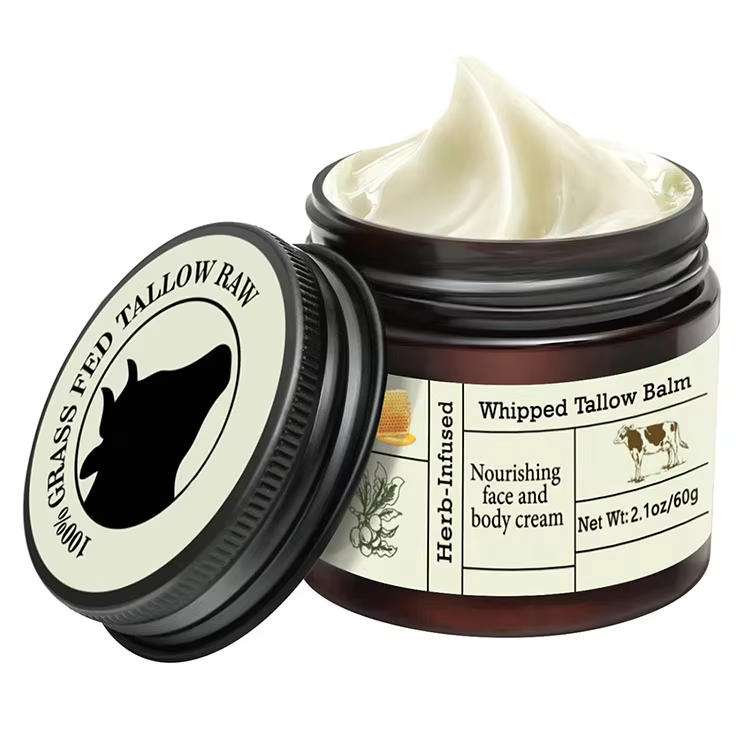 FDA Certified Skincare Products Private Label Honey Balm Moisturizer Vanilla Essential Oil Natural Grass Fed Beef Tallow