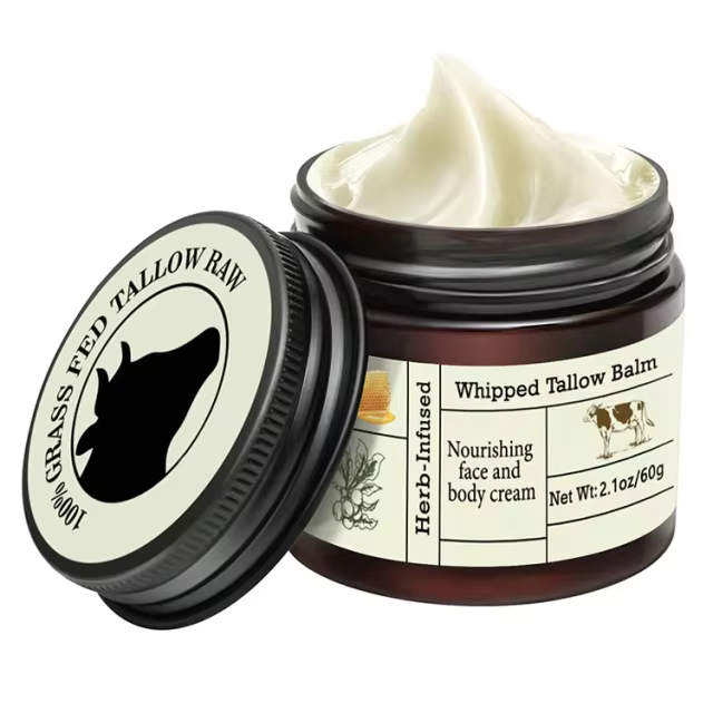 FDA Certified Skincare Products Private Label Honey Balm Moisturizer Vanilla Essential Oil Natural Grass Fed Beef Tallow