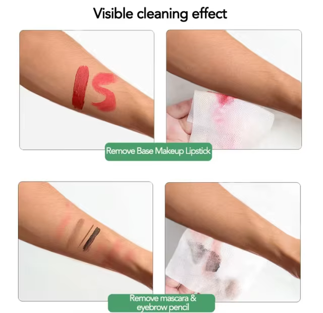 OEM Private Label Disposable Facial Make up Remover Wipes Biodegradable Plant-Based Female Daily Face Cleansing Wipes