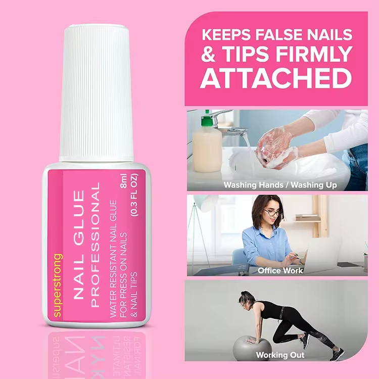 Private Label Super Strong Nail Glue for Press on Nails, Nail Tips & Acrylic Fake Nails Fast Dry and Long Lasting Nail Glue