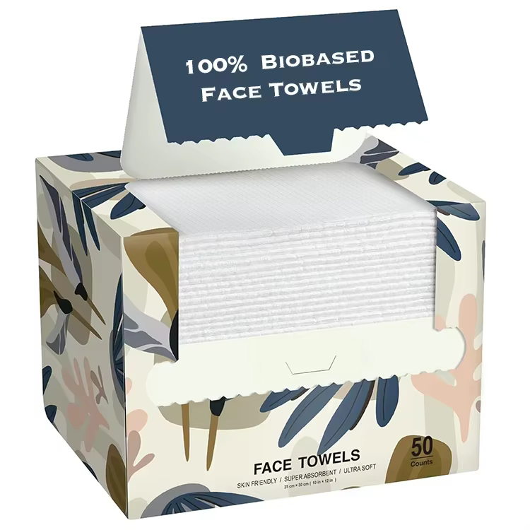 100% USDA Biobased Dry Wipe Manufacturer Biodegradable Facial Viscose Cleansing Towel Wipes Private Label