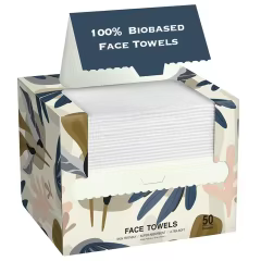 100% USDA Biobased Dry Wipe Manufacturer Biodegradable Facial Viscose Cleansing Towel Wipes Private Label