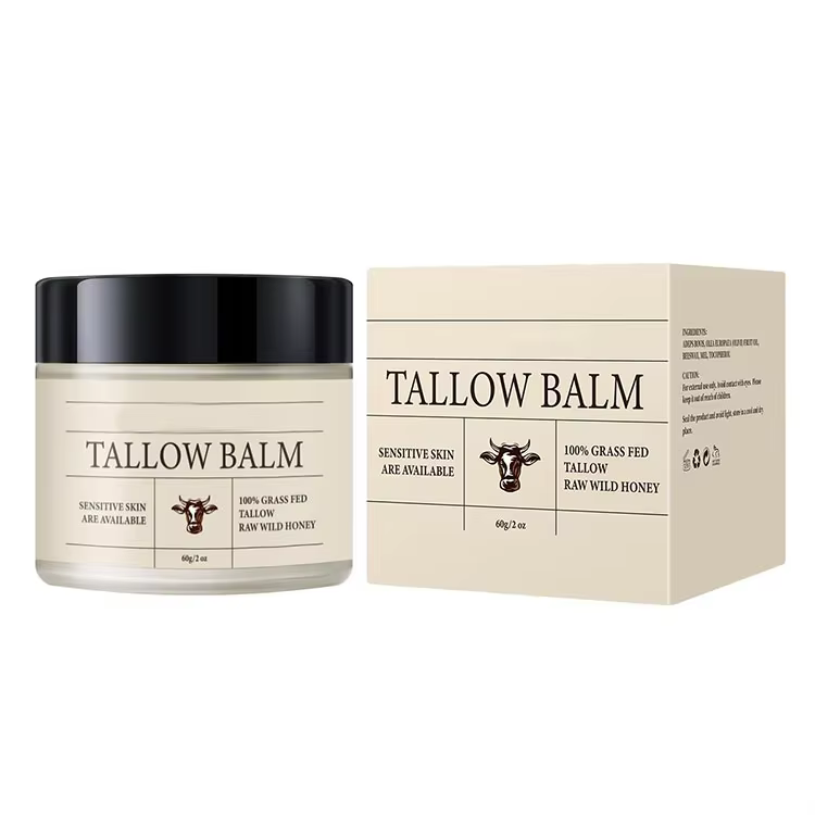 FDA Certified OEM Organic Grass-Fed Purified Beef Tallow and Honey Balm Natural Hydrating Moisturizer for All Type Skin