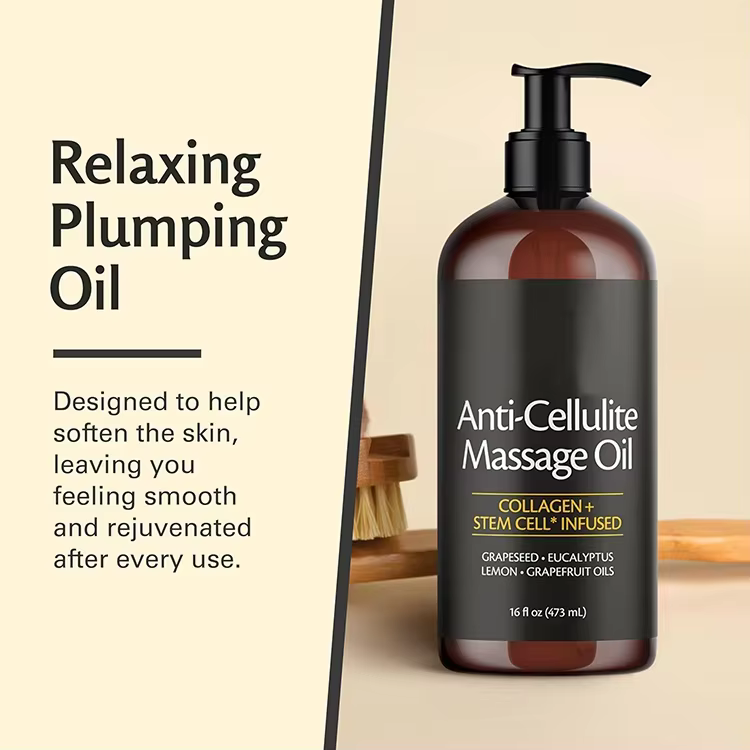 OEM Firming Body Massage Oil with Collagen Stem Cell Anti Cellulite Refreshing Aromatherapy Body Oil for Legs & Full Body