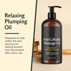 OEM Firming Body Massage Oil with Collagen Stem Cell Anti Cellulite Refreshing Aromatherapy Body Oil for Legs & Full Body