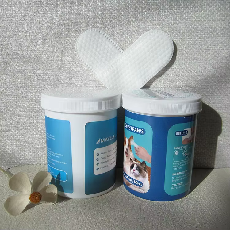 Non Woven Fabric Manufacturer Multifunctional Finger Wipes Pet's Ears Teeth Deep Gentle Cleaning Wipes for Dog Cat