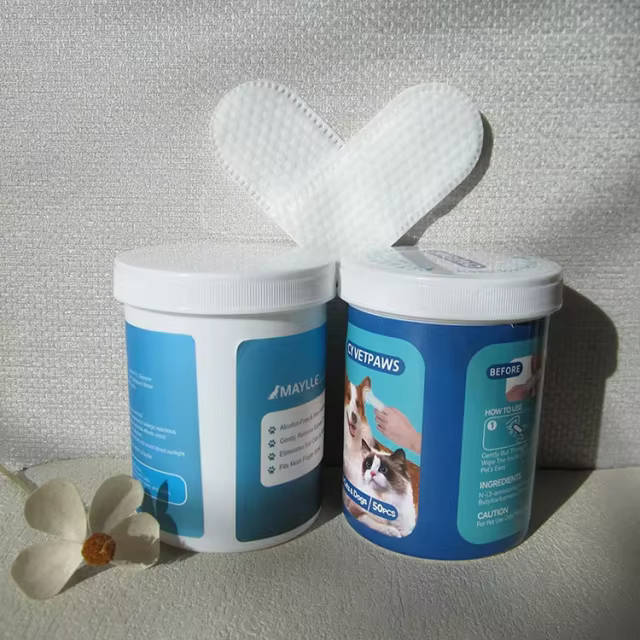 Non Woven Fabric Manufacturer Multifunctional Finger Wipes Pet's Ears Teeth Deep Gentle Cleaning Wipes for Dog Cat