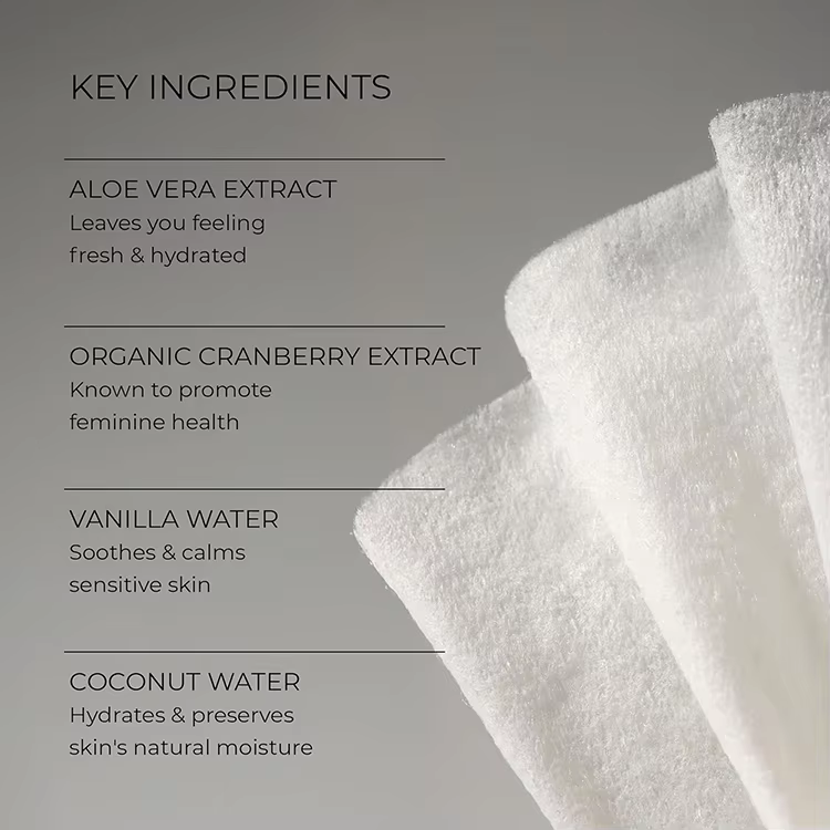 Private Label Individually Wrapped Cleansing Wipes Natural Feminine Towelette Wipes Multi-Use Hypoallergenic Wipes