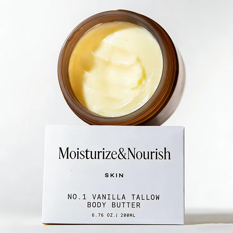 OEM Body Butter Rich Nourishing Hydrating Body Cream with Tallow,Jojoba Oil,Shea Butter Moisturizing Dry Skin Care Vanilla Scent