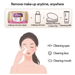 OEM Private Label Disposable Facial Make up Remover Wipes Biodegradable Plant-Based Female Daily Face Cleansing Wipes