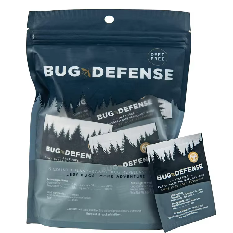 Custom Logo Naturals Mosquito Repellent Wipes Plant-Based with Lemongrass & Rosemary Oil Fast-Absorbing Travel-Friendly