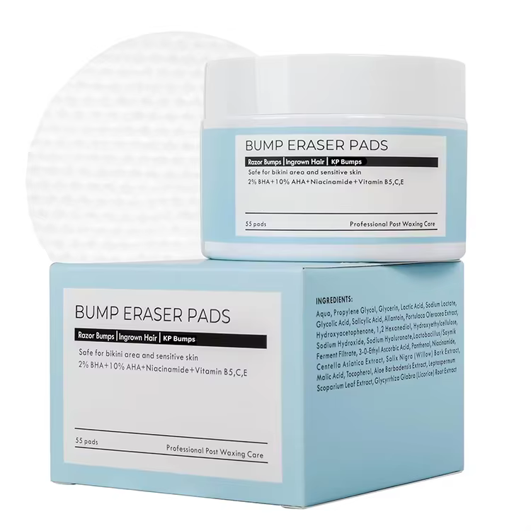 Compostable Ingrown Hair Pads Aftershave Treatment Wipes Help Prevent Razor Bumps for Men Women Exfoliate Underarms Bikini Area