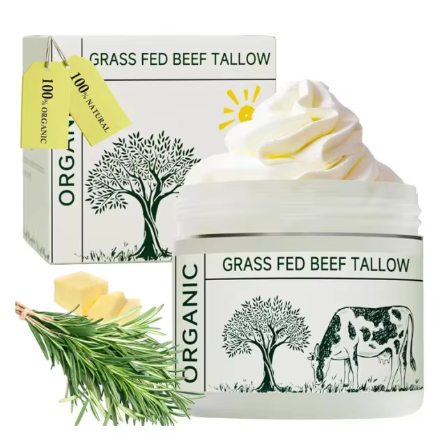 FDA Certified Moisturizer Manufacturer Organic Grass-Fed Whipped Beef Tallow and Honey Balm for Dry Face Body Hands