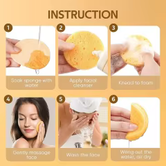 Private Label Natural Compressed Cellulose Cosmetic Spa Soap Sponges for Facial Bath Cleansing Exfoliating Dead Skin Cells