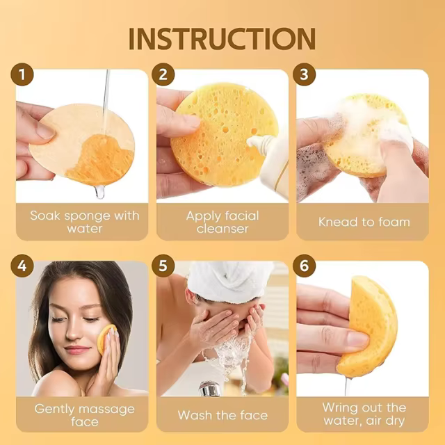 Private Label Natural Compressed Cellulose Cosmetic Spa Soap Sponges for Facial Bath Cleansing Exfoliating Dead Skin Cells