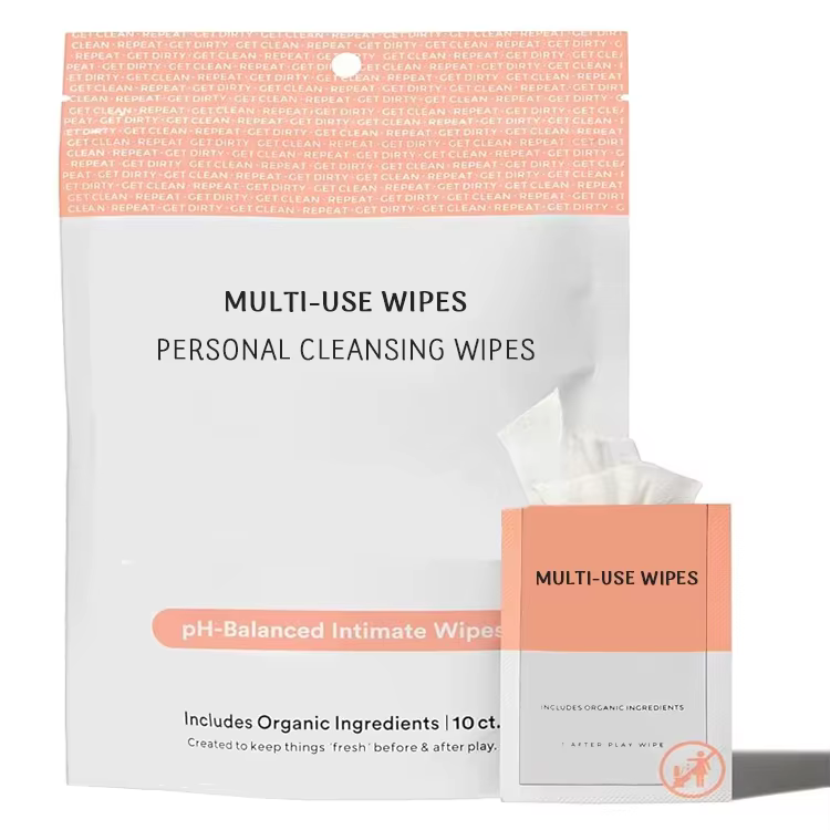 Private Label Individually Wrapped Cleansing Wipes Natural Feminine Towelette Wipes Multi-Use Hypoallergenic Wipes