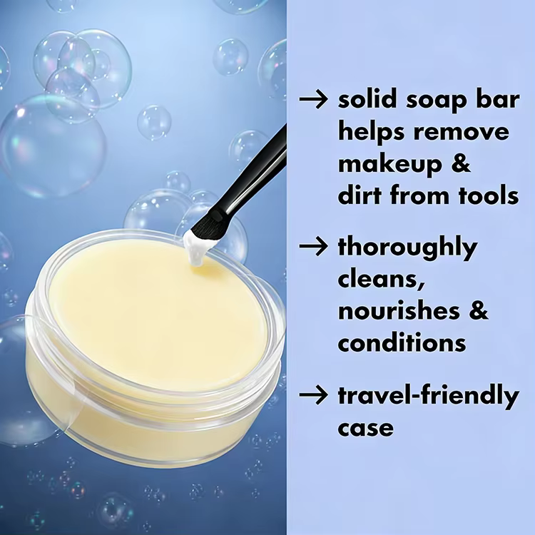 Custom Brush Wash Bar Gentle Makeup Brush Washing Bar Solid Brush & Sponge Cleaner Cleanses Face&Eye Makeup Brushes & Sponges